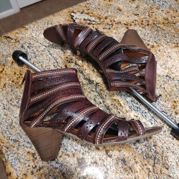 Pikolinos Brown Strappy Heeled Sandals Size 41 Naturally US 10 - Picture 7 of 13